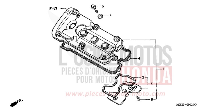 CYLINDER HEAD COVER (CB600F2/F22) for Hornet S FORCE SILVER METALLIC (NH411) from 2002